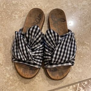 Sam Edelman Heidi Black White Gingham Sandals